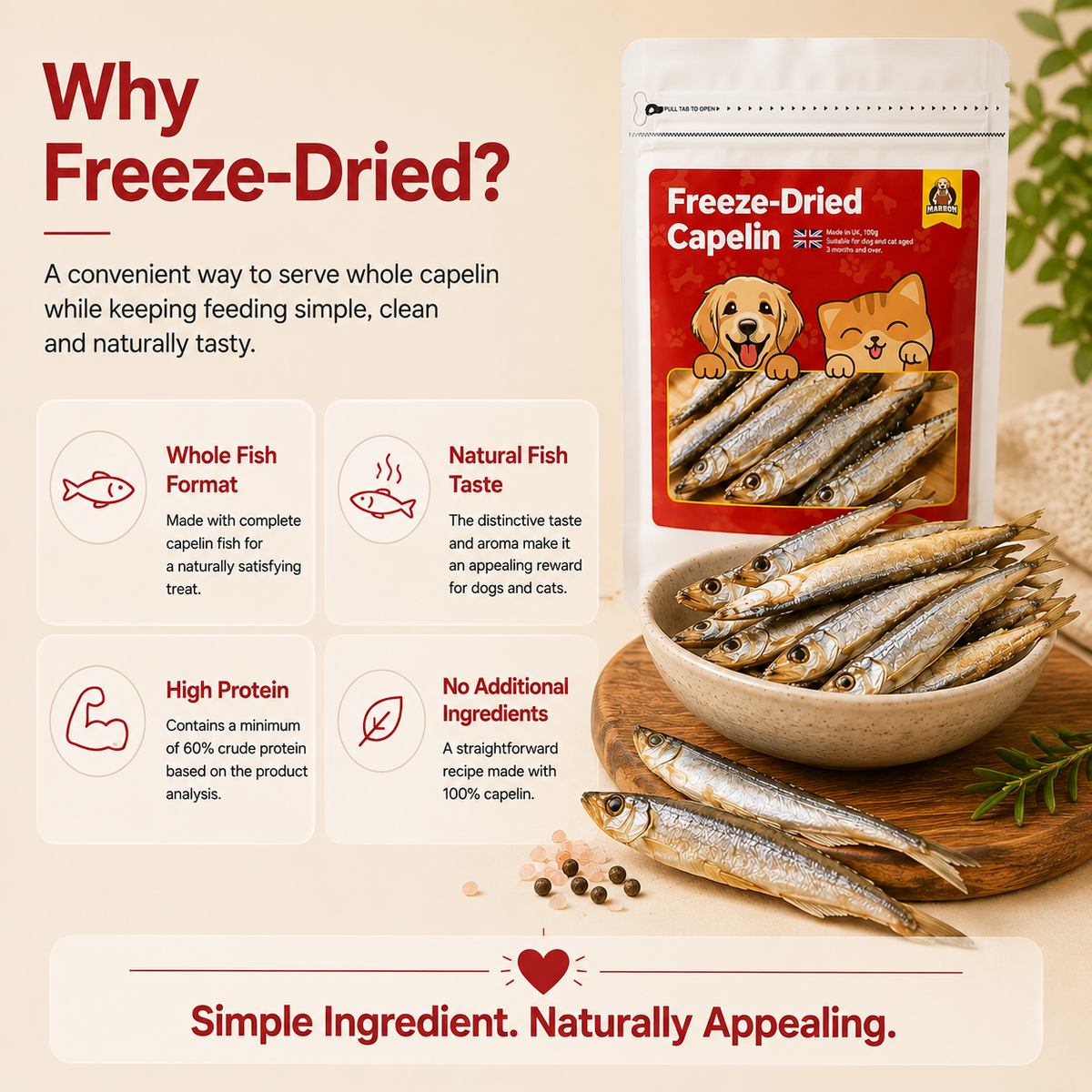 Freeze-Dried Capelin Fish Treats