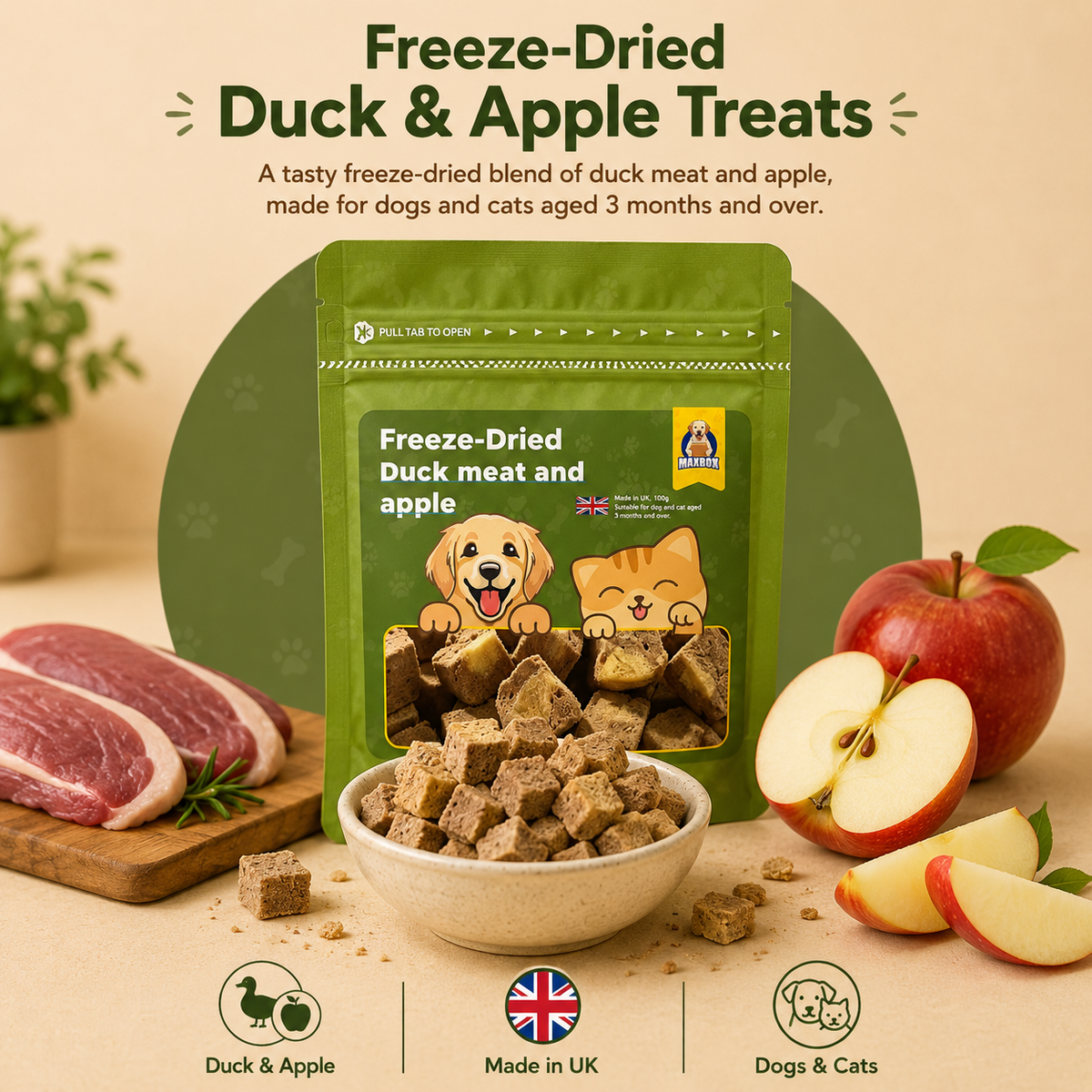 Freeze Dried - Duck & Apple Treats