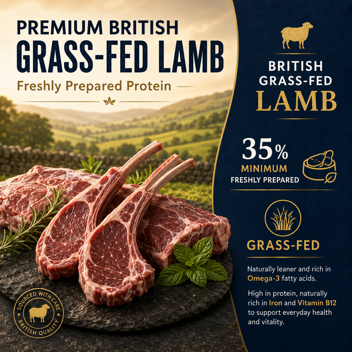 Dog Super Food - British Grass-Fed Lamb Adult with Mint, Pomegranate