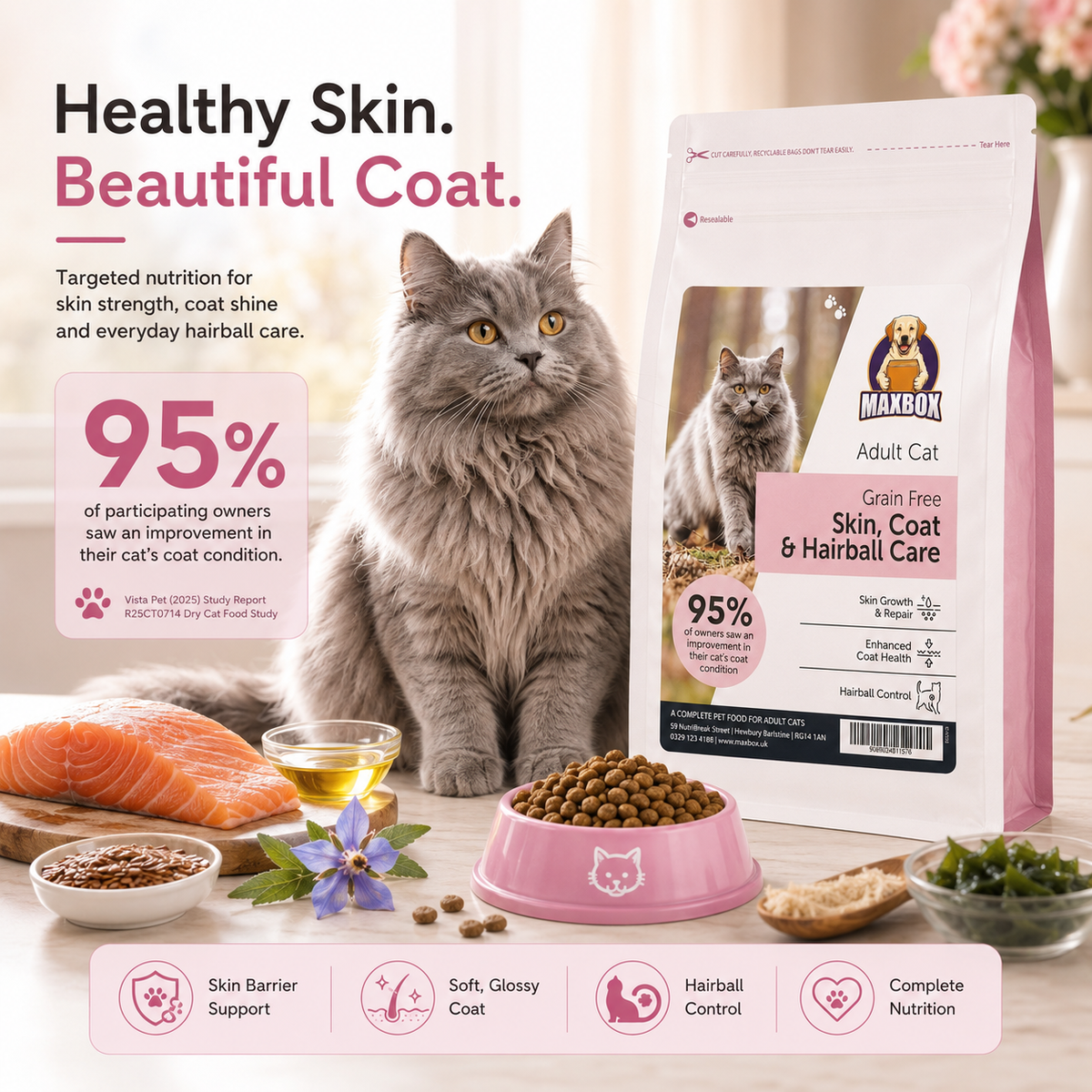 Cat Dry Food - Skin Coat & Hairball Care 1.5kg