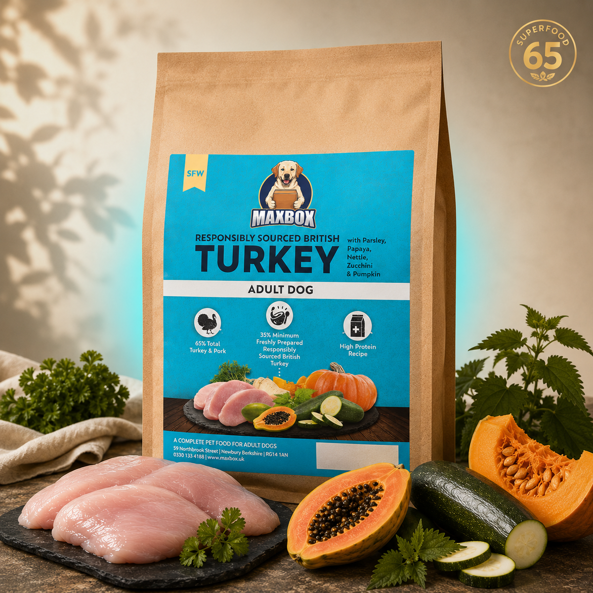 Dog Super Food - Free-Range Turkey with Parsley