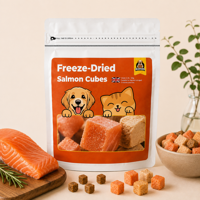 Freeze-Dried Salmon Cubes